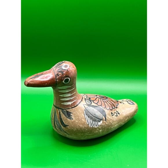 Artisan Hand Painted Mexican Pottery Duck - Picture 3 of 3
